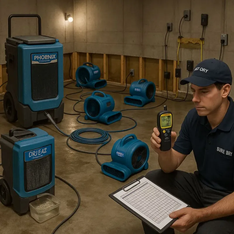 Structural Drying and Dehumidification process in El Ojo, PR